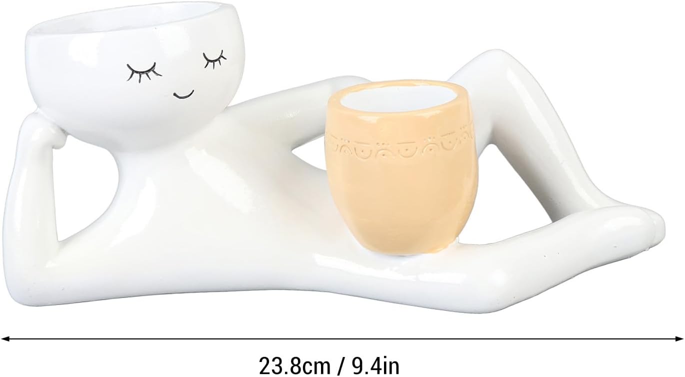 Lazy Planter, Breathable Synthetic Flower Pot for Desktop Decoration, Creative Design for Home Ornament