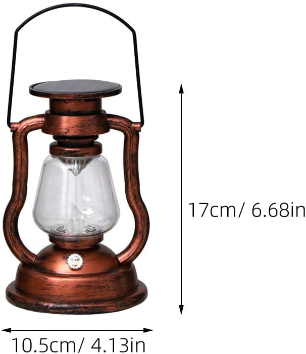 Cabilock Solar Powered Retro Kerosene Lantern Vintage Led Flame Light Handheld Outdoor Solar Lamp for Garden Patio Decoration Portable Hanging Lantern