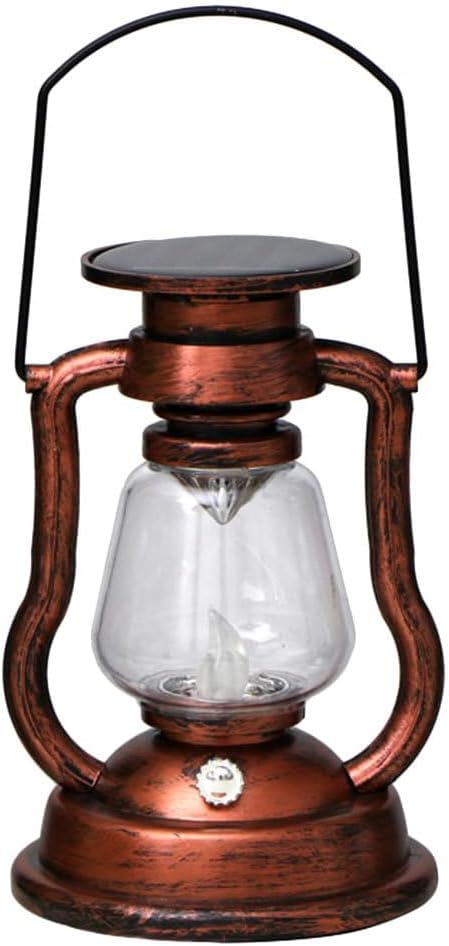 Cabilock Solar Powered Retro Kerosene Lantern Vintage Led Flame Light Handheld Outdoor Solar Lamp for Garden Patio Decoration Portable Hanging Lantern