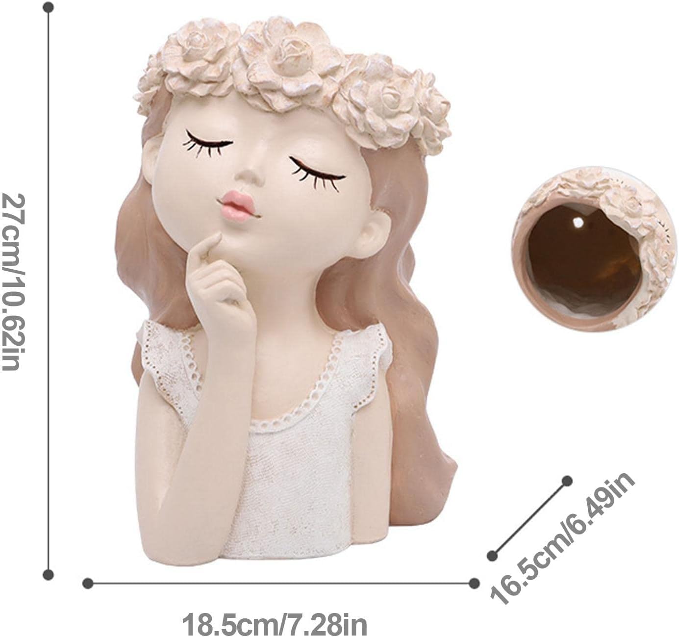 Resin Fairy Girl Planter with 2 Rooted Spider Plant Cuttings – Elegant Desktop Flower Pot & Home Décor Gift