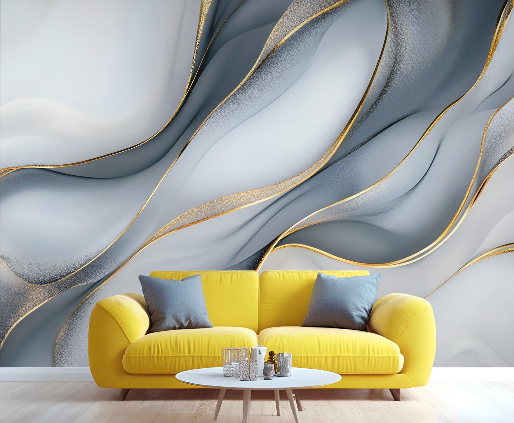 Distressed Wooden Stripes Wall Mural for Bedroom - 79" x 79" Murals, Wooden Plank Wallpaper for Living Room, Distressed Large HD Photo, Stripes Mural Wallpaper for Boys Room (Not Peel and Stick)