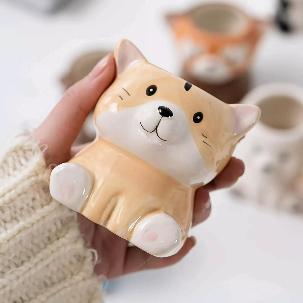 Cute Cartoon Animal Shaped Succulent Cactus Plant Pots-Plants Not Included (About 2.8 Inches) (Randomly 12 PCS)