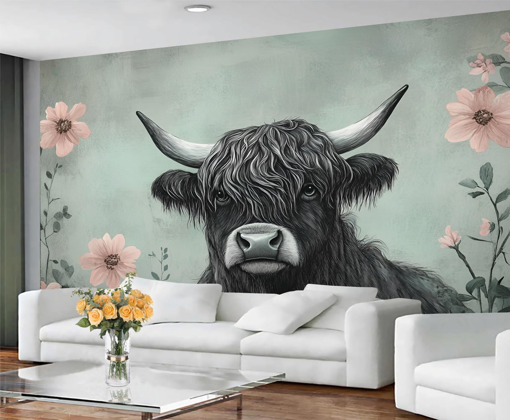 Colorful Wood Grain Wall Mural - Distressed Murals, Wooden Stripes Large Wall Murals for Living Room, Wood Grain Mural - 197" x 118.2" (Not Peel n' Stick)