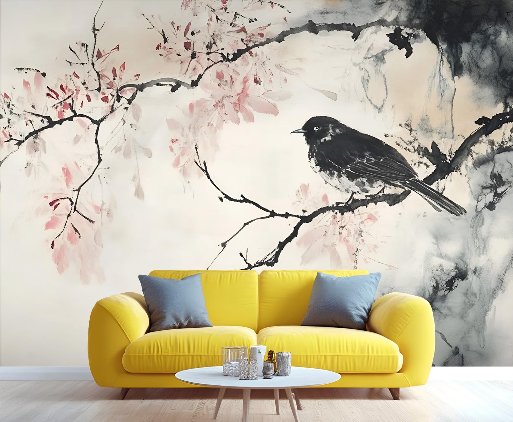 Distressed Wooden Stripes Wall Mural for Bedroom - 79" x 79" Murals, Wooden Plank Wallpaper for Living Room, Distressed Large HD Photo, Stripes Mural Wallpaper for Boys Room (Not Peel and Stick)