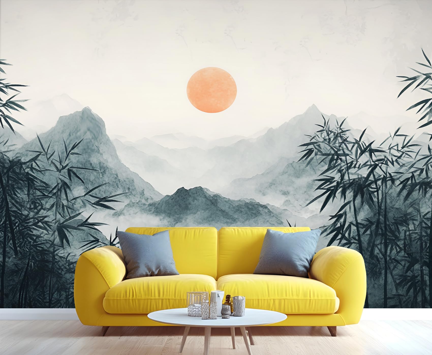 Distressed Wooden Stripes Wall Mural for Bedroom - 79" x 79" Murals, Wooden Plank Wallpaper for Living Room, Distressed Large HD Photo, Stripes Mural Wallpaper for Boys Room (Not Peel and Stick)