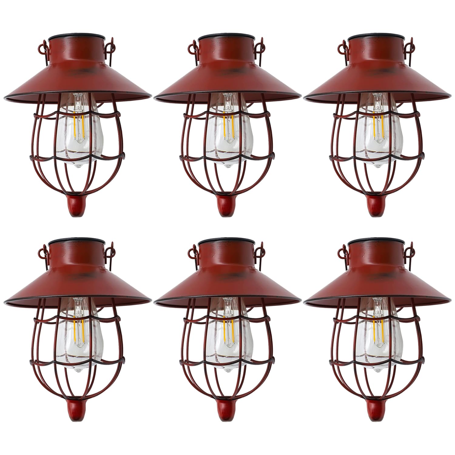 YAKii 2 Pack Solar Lantern Hanging Waterproof Outdoor Metal Solar Lamp with Warm White Light Decorate for Yard Garden Pathway Patio Porch Decor (Antique Copper)