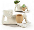 Lazy Planter, Breathable Synthetic Flower Pot for Desktop Decoration, Creative Design for Home Ornament