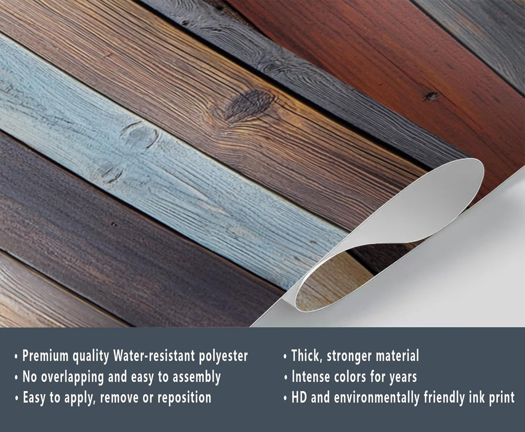 Wooden Board Plank Wall Mural Bedroom - 98" x 69" Murals, Distressed Wallpaper for Living Room, Wooden Board 3D Wall Murals, Vintage Mural Wallpaper (Not Peel and Stick)
