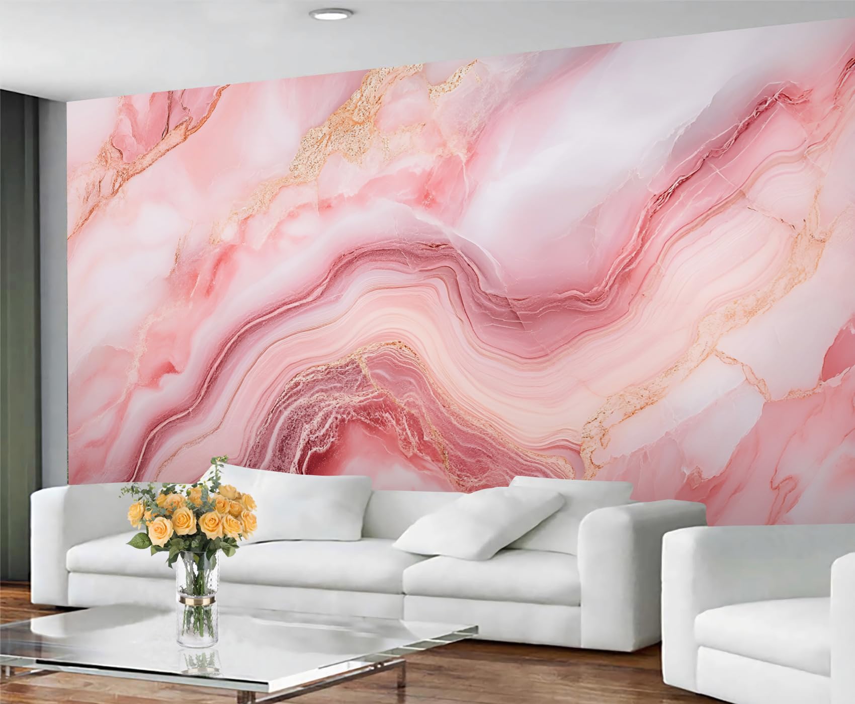 Colorful Wood Grain Wall Mural - Distressed Murals, Wooden Stripes Large Wall Murals for Living Room, Wood Grain Mural - 197" x 118.2" (Not Peel n' Stick)
