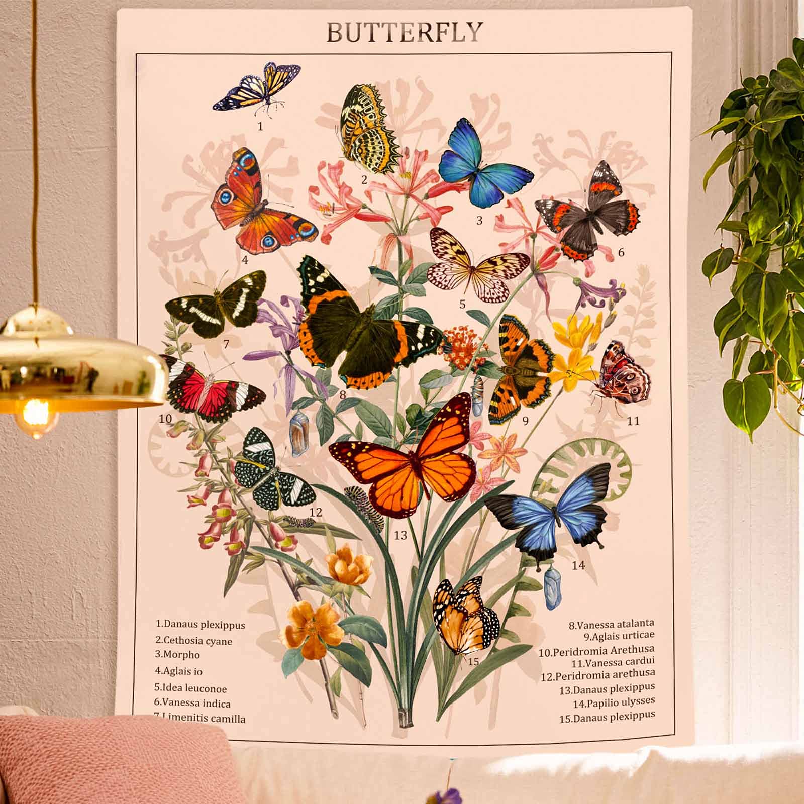Accnicc Extra Large Orange Brown Boho Mandala Floral Tapestry, 90×68 Inch, Bohemian Wall Decor for Bedroom Living Room Dorm