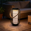 Solar Hanging Lantern Outdoor Waterproof，Retro Metal Auto On Off Table Lamp Decorative Lights for Garden Patio Porch Lawn Pathway Walkway Tabletop Decorative (1 Pack Black)