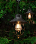 YAKii 2 Pack Solar Lantern Hanging Waterproof Outdoor Metal Solar Lamp with Warm White Light Decorate for Yard Garden Pathway Patio Porch Decor (Antique Copper)