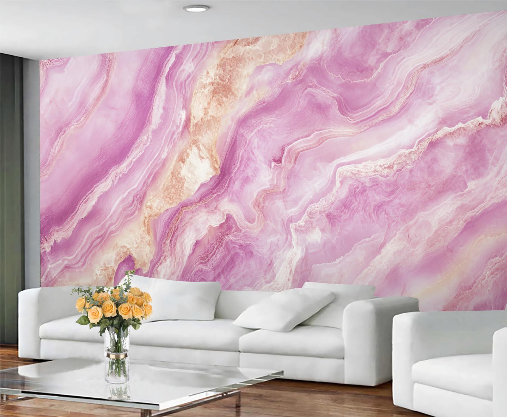 Colorful Wood Grain Wall Mural - Distressed Murals, Wooden Stripes Large Wall Murals for Living Room, Wood Grain Mural - 197" x 118.2" (Not Peel n' Stick)