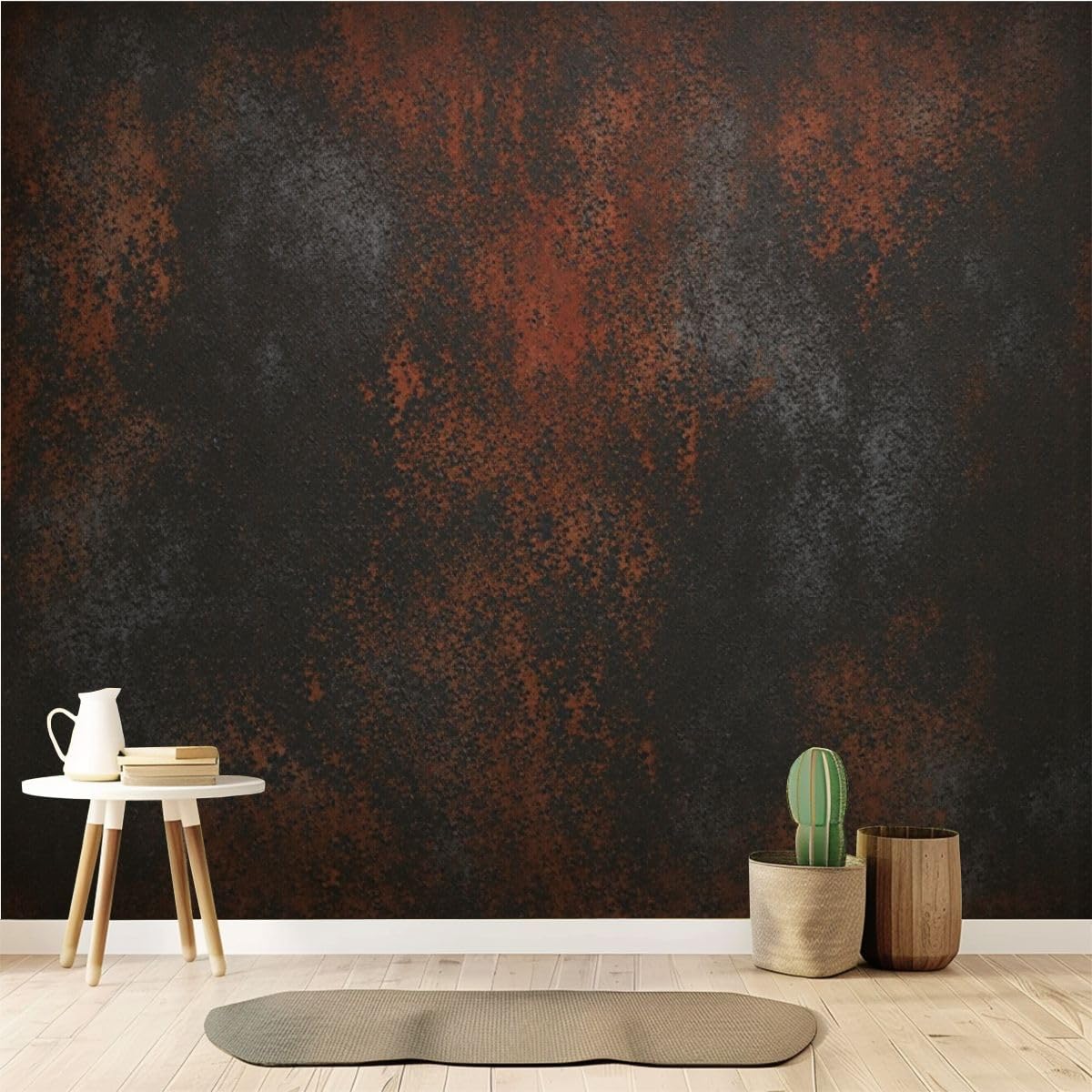Peel and Stick Wallpaper 100'' x 144'' Self-Adhesive Wall Mural Distressed Wooden Planks Teal Brown White Colors Large Wall Sticker, Removable Decor for Bedroom Living Room, Office