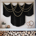 Macrame Wall Hanging Boho Chic Wall Art Macrame Wall Decor Fiber Yarn Tapestry Dip-Dye Living Room Home Bedroom Wall Decor 57" Wx 35" L