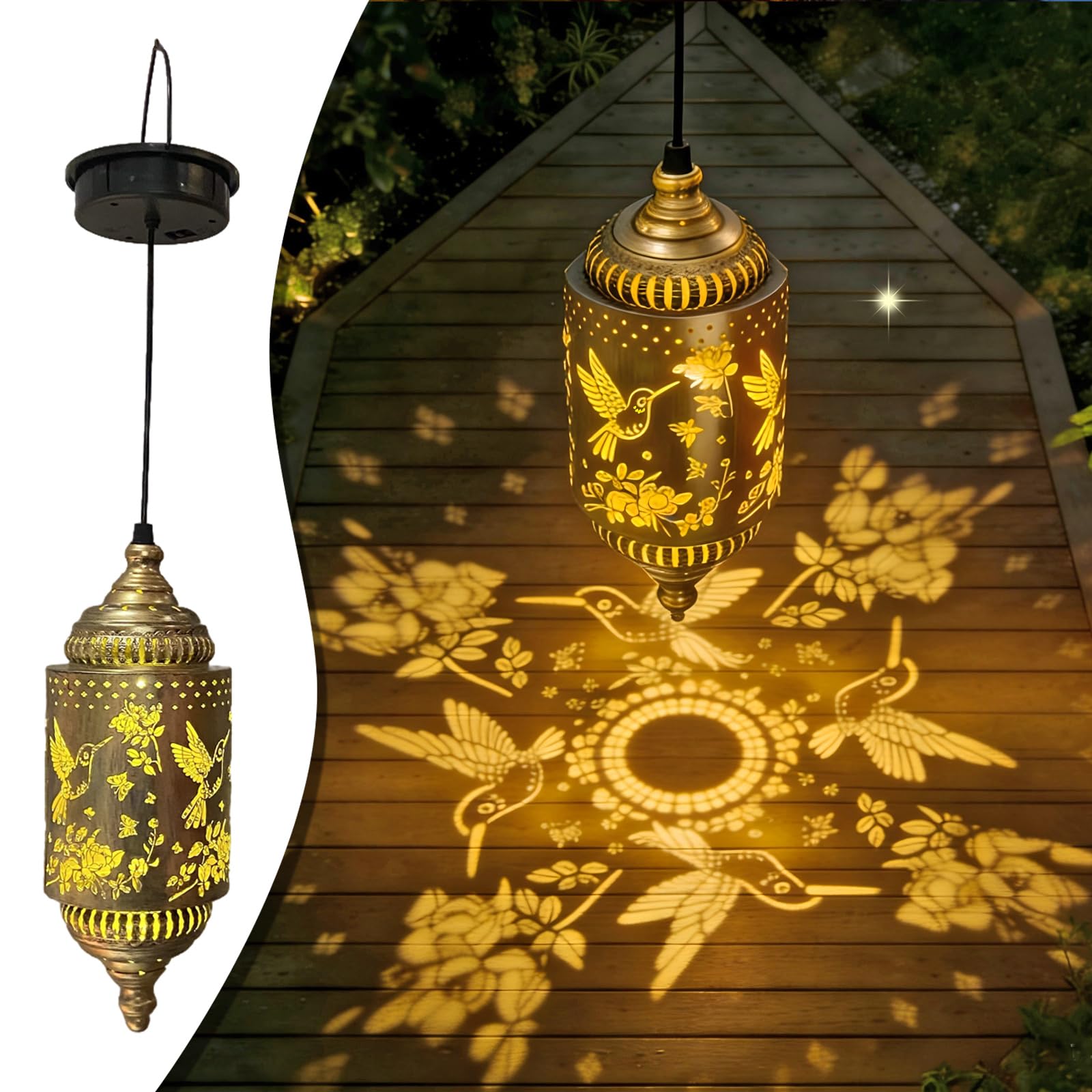 Solar Moroccan Lantern Outdoor Garden Decor(2 Pack) Solar Lanterns Outdoor Waterproof, Lanterns Decorative Outdoor Lights for Patio Pathway Yard Porch Backyard.