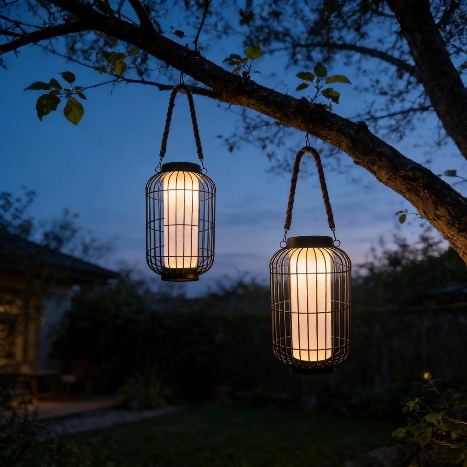 Solar Hanging Lantern Outdoor Waterproof，Retro Metal Auto On Off Table Lamp Decorative Lights for Garden Patio Porch Lawn Pathway Walkway Tabletop Decorative (1 Pack Black)