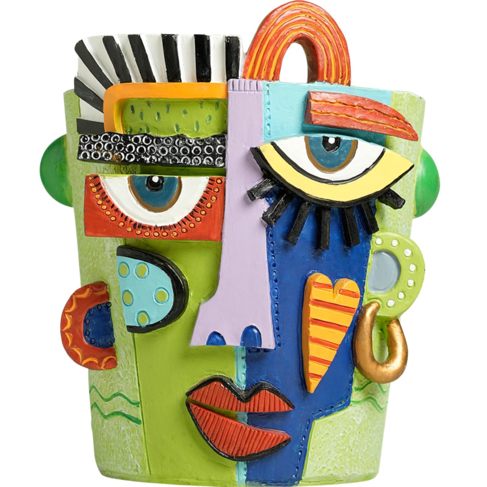 Mint Green Abstract Face Planter Pot/Picasso Flower Pot, Unique Head Planters for Indoor Plants, Abstract Face Decor, Picasso Pots for Home Decor (Large)