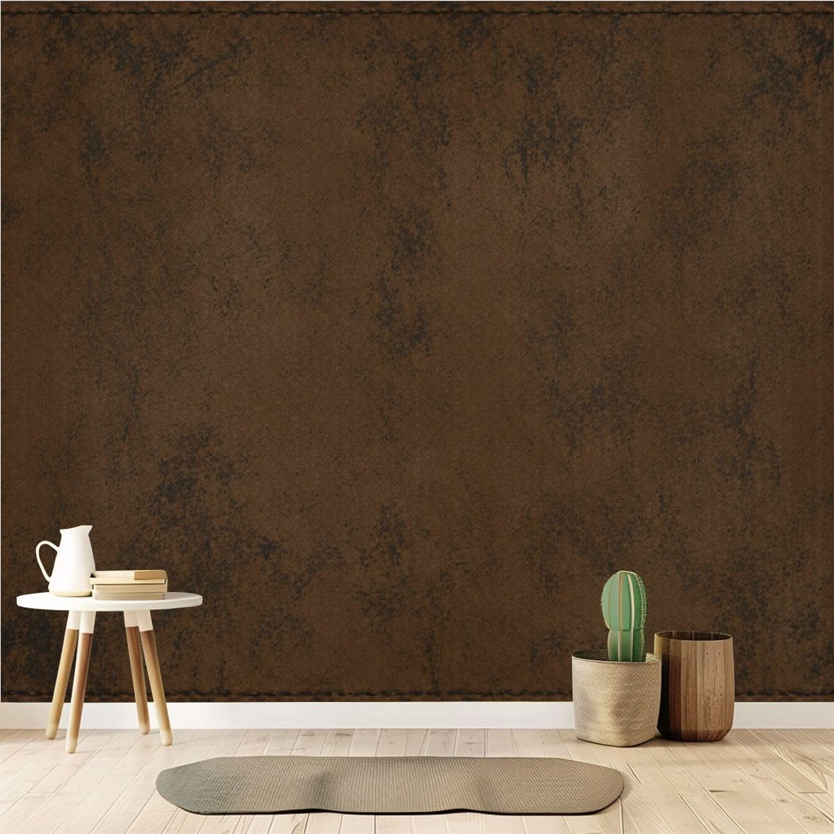 Peel and Stick Wallpaper 100'' x 144'' Self-Adhesive Wall Mural Distressed Wooden Planks Teal Brown White Colors Large Wall Sticker, Removable Decor for Bedroom Living Room, Office