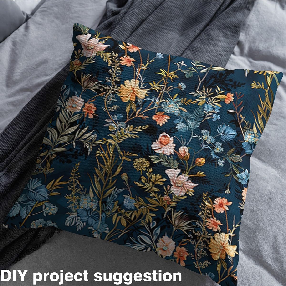 Retro Flowers Fabric by The Yard Vintage Bouquet Colorful Floral Decor Fabric for Craft Art Lovers Wild Plants Country Garden Style Fabric for DIY Soft Flannel Polyester 5 Yards,180" L x 59" W