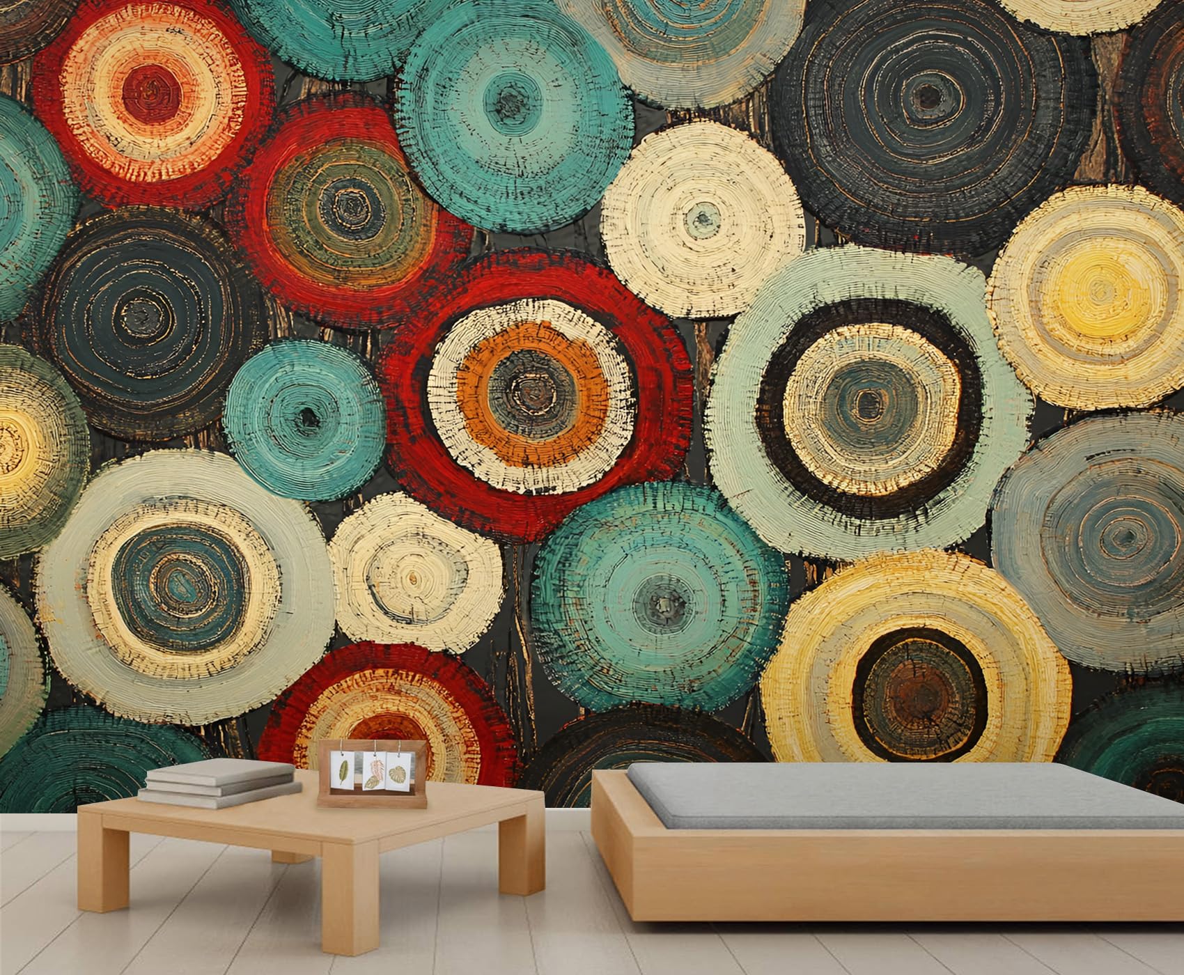 Multiple Irregular Pieces Mural Wallpaper Old Wooden Boards Wallpaper Large Vintage Distressed Wall Mural for Bedroom Home Decor Living Room Dining Room Office