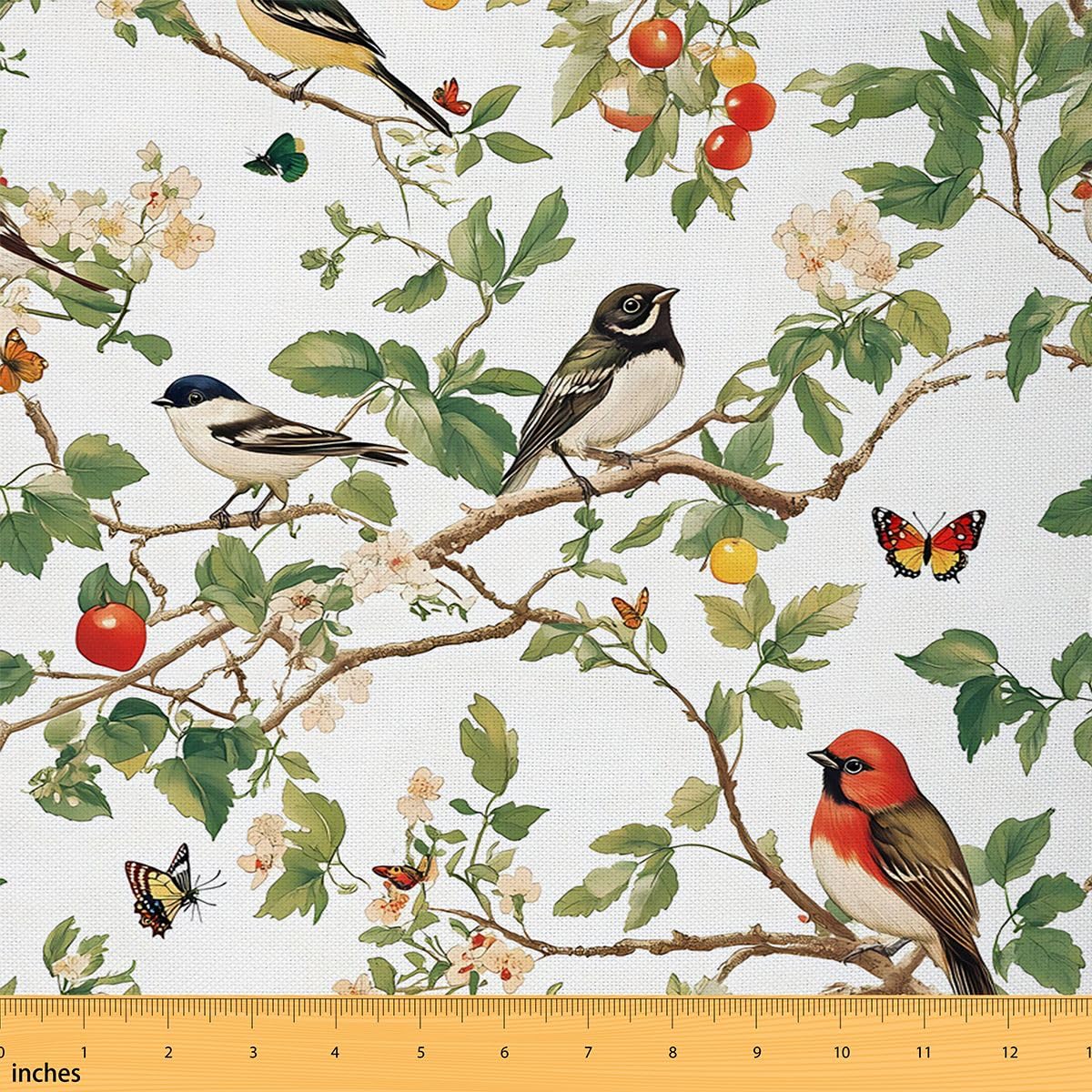 Retro Flowers Fabric by The Yard Vintage Bouquet Colorful Floral Decor Fabric for Craft Art Lovers Wild Plants Country Garden Style Fabric for DIY Soft Flannel Polyester 5 Yards,180" L x 59" W