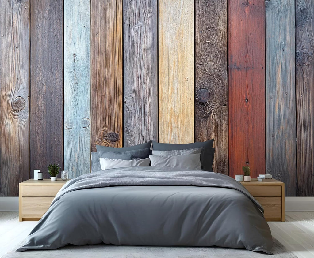 Wooden Board Plank Wall Mural Bedroom - 98" x 69" Murals, Distressed Wallpaper for Living Room, Wooden Board 3D Wall Murals, Vintage Mural Wallpaper (Not Peel and Stick)