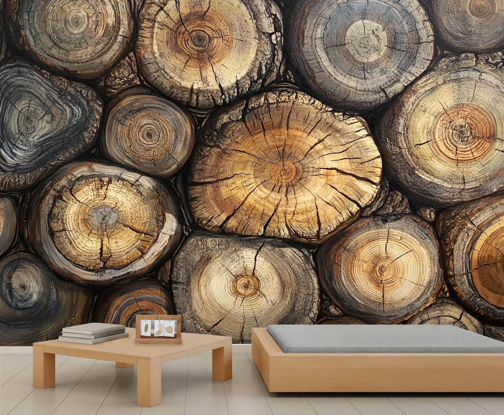 Multiple Irregular Pieces Mural Wallpaper Old Wooden Boards Wallpaper Large Vintage Distressed Wall Mural for Bedroom Home Decor Living Room Dining Room Office