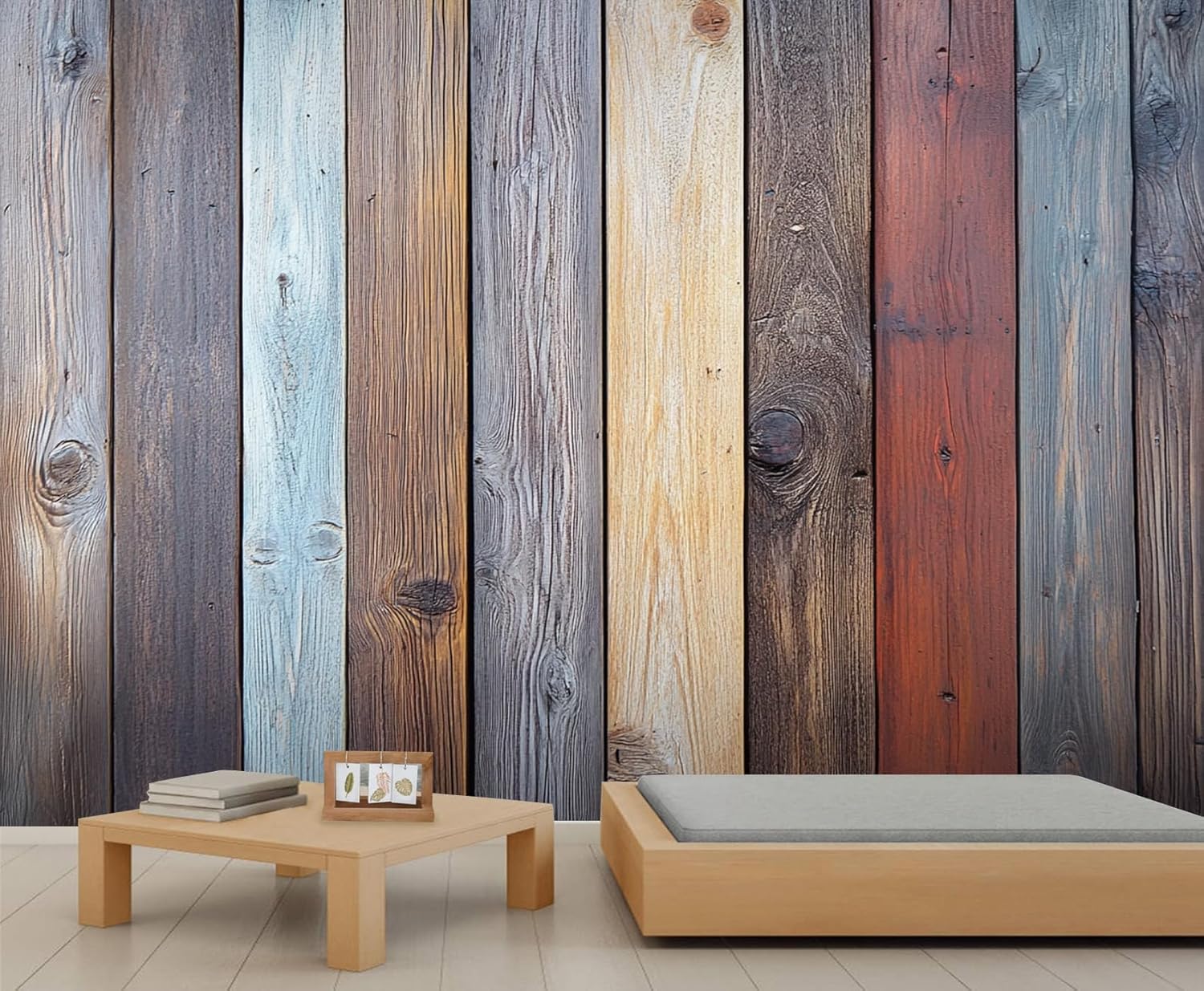 Wooden Board Plank Wall Mural Bedroom - 98" x 69" Murals, Distressed Wallpaper for Living Room, Wooden Board 3D Wall Murals, Vintage Mural Wallpaper (Not Peel and Stick)