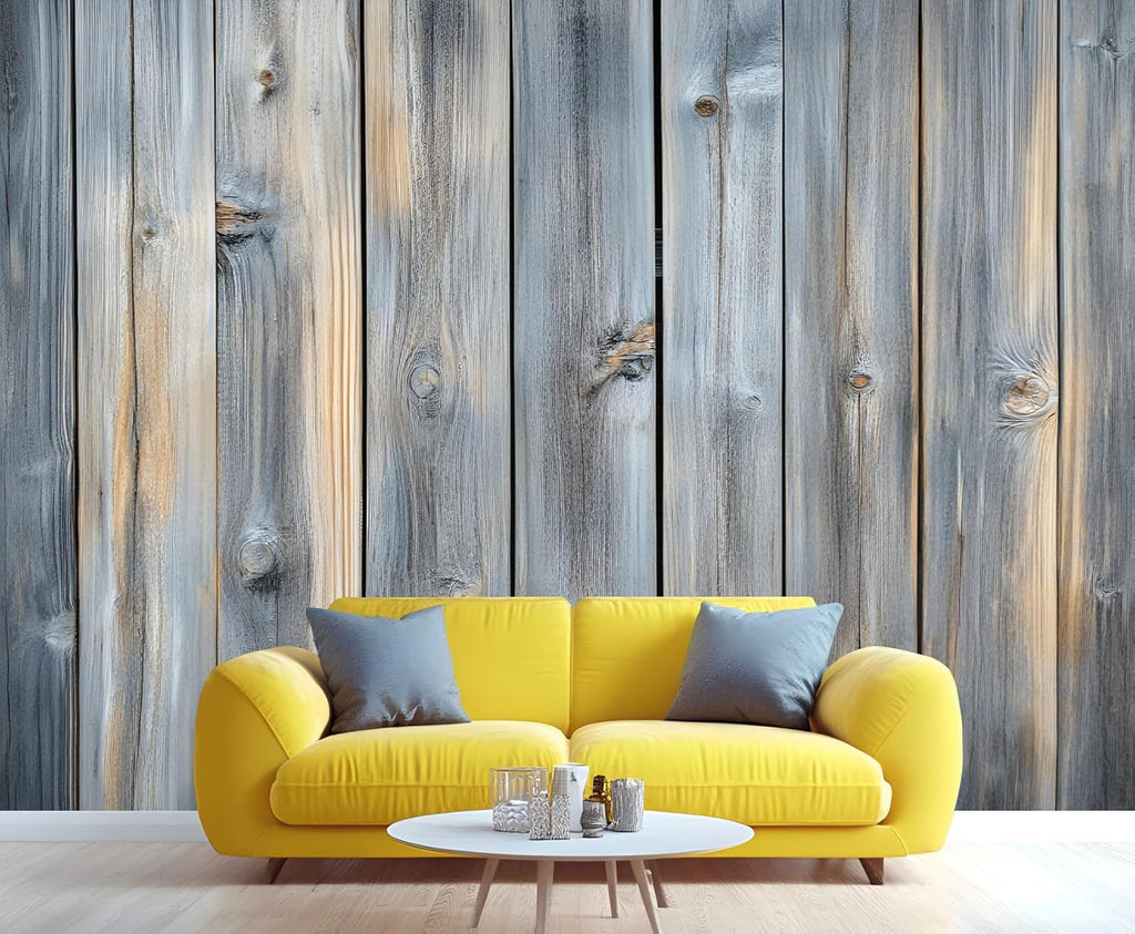Rustic Wooden Planks Mural Wallpaper - 110" x 79" Mural, Wood Grain Wall Murals for Living Room Bedroom, Vintage Distressed Poster, Wooden Planks Wallpaper (Not Peel and Stick)