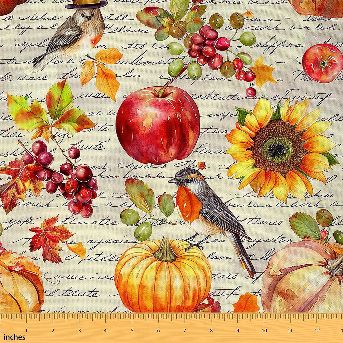 Hummingbird Fabric by The Yard,Botaniclal Flowers Rustic Style DIY Art Project,Jungle Wild Plants Outdoor Decor,Farm Garden Decor Soft Flannel Polyester No Stretch Fabric,3 Yards,108" L x 59" W