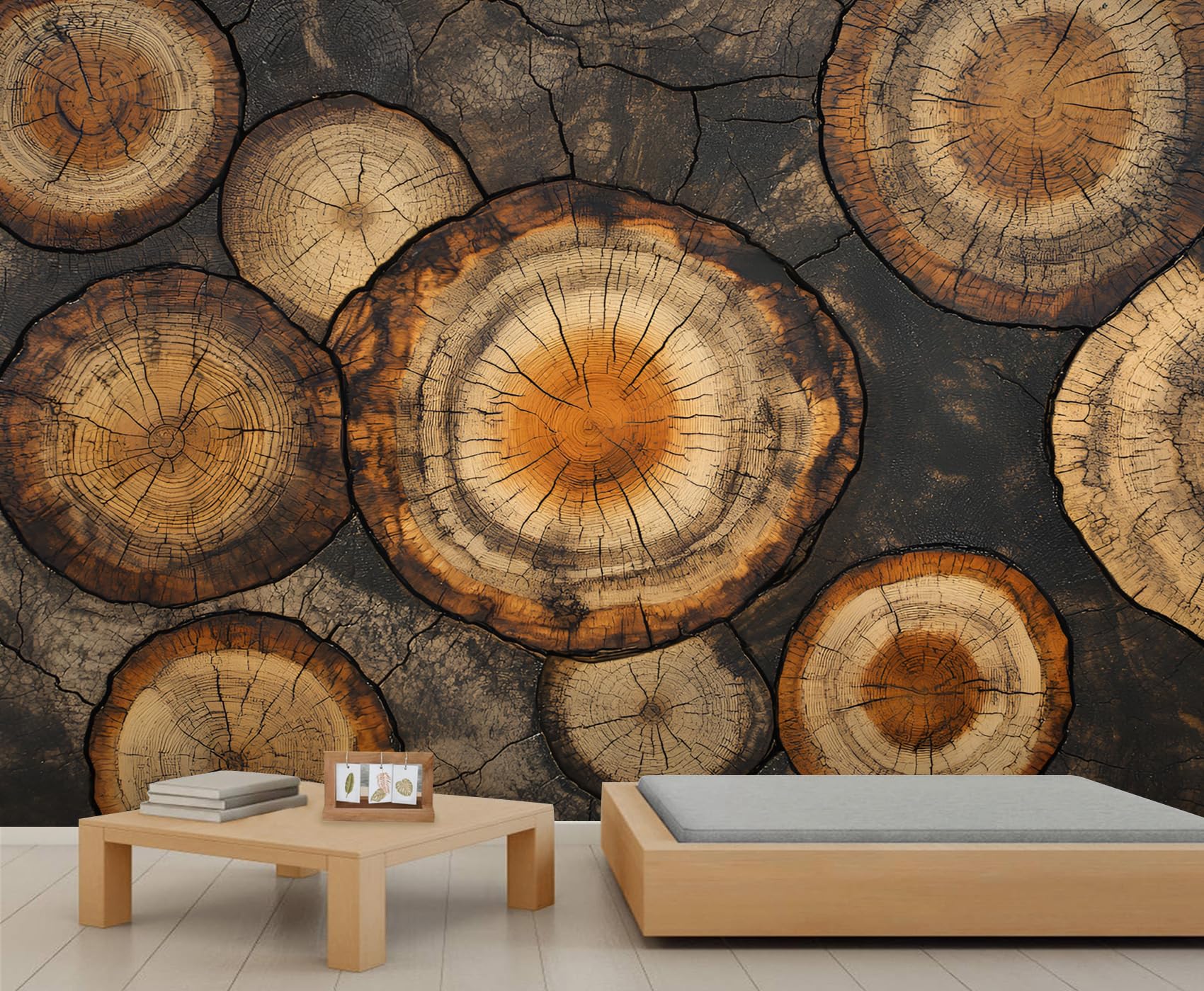 Multiple Irregular Pieces Mural Wallpaper Old Wooden Boards Wallpaper Large Vintage Distressed Wall Mural for Bedroom Home Decor Living Room Dining Room Office