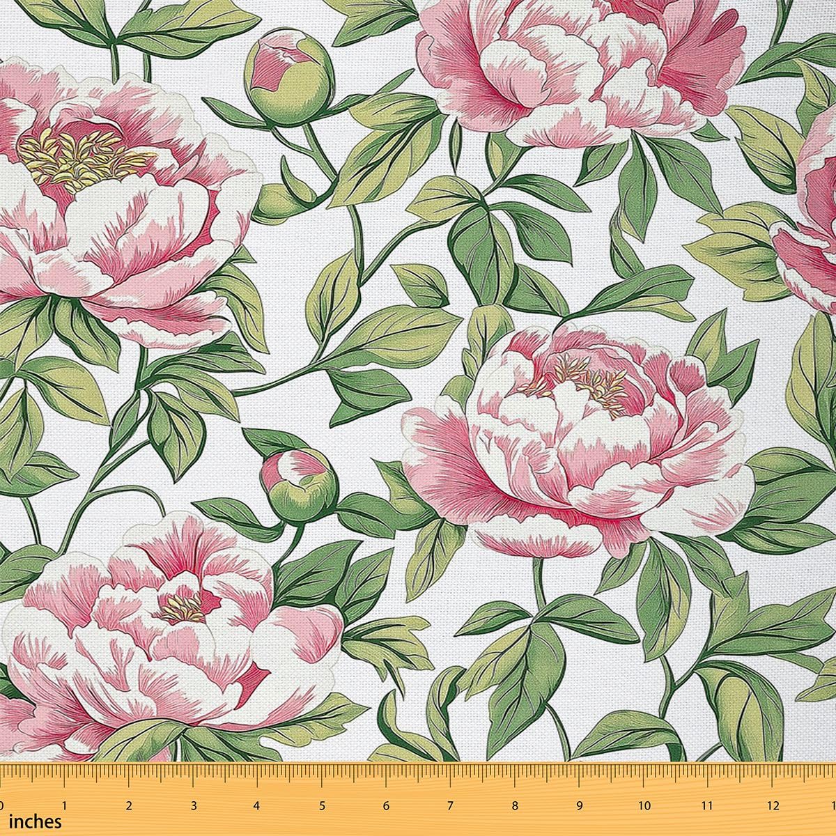 Retro Flowers Fabric by The Yard Vintage Bouquet Colorful Floral Decor Fabric for Craft Art Lovers Wild Plants Country Garden Style Fabric for DIY Soft Flannel Polyester 5 Yards,180" L x 59" W