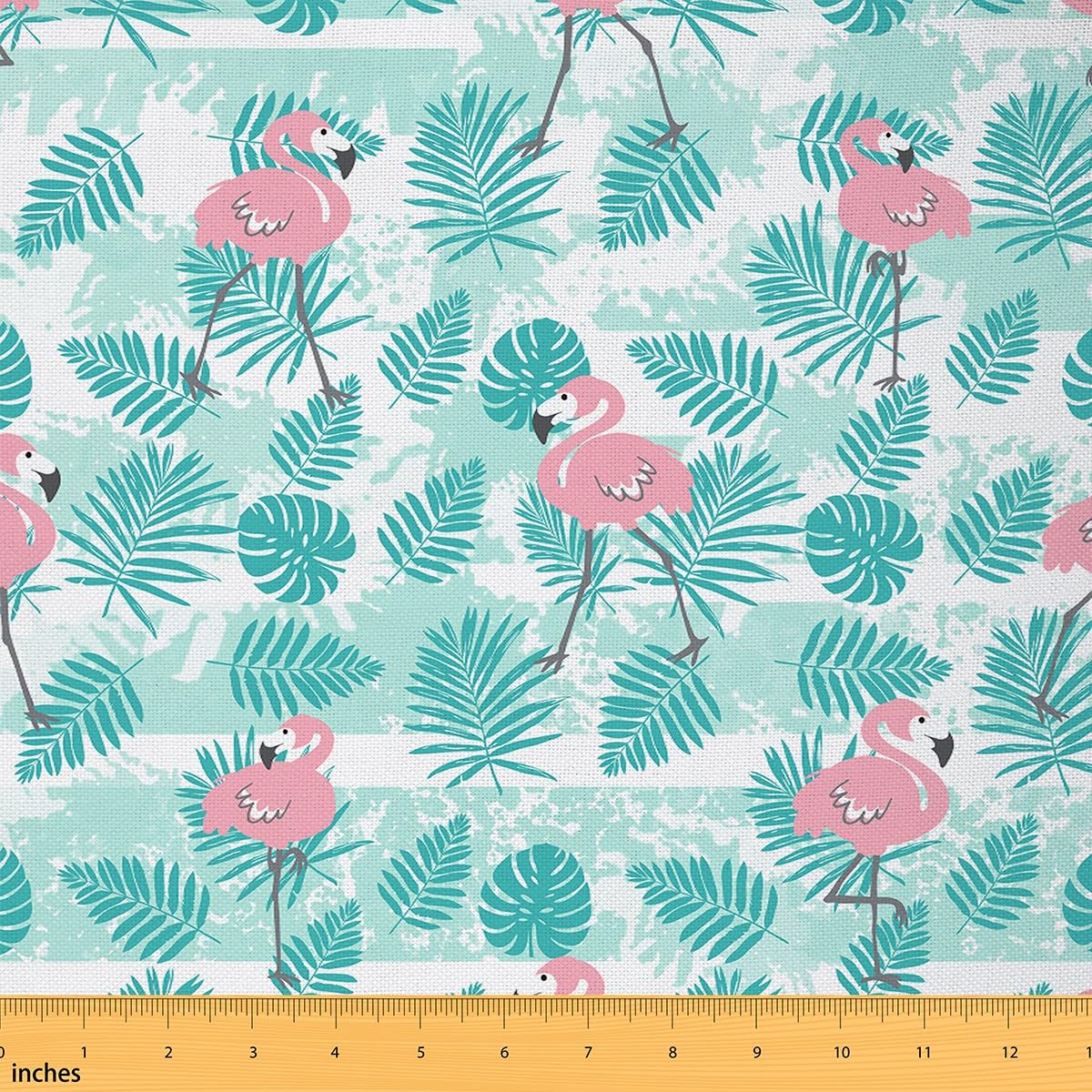Hummingbird Fabric by The Yard,Botaniclal Flowers Rustic Style DIY Art Project,Jungle Wild Plants Outdoor Decor,Farm Garden Decor Soft Flannel Polyester No Stretch Fabric,3 Yards,108" L x 59" W