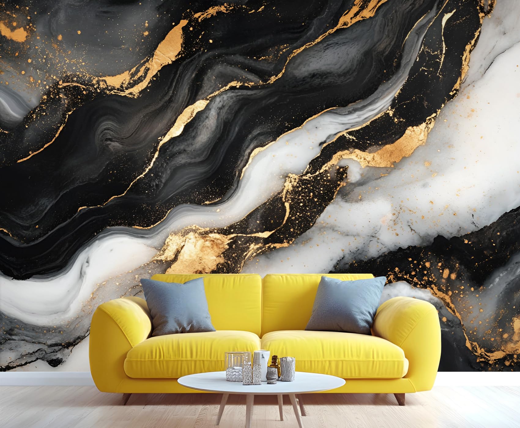 Distressed Wooden Stripes Wall Mural for Bedroom - 79" x 79" Murals, Wooden Plank Wallpaper for Living Room, Distressed Large HD Photo, Stripes Mural Wallpaper for Boys Room (Not Peel and Stick)