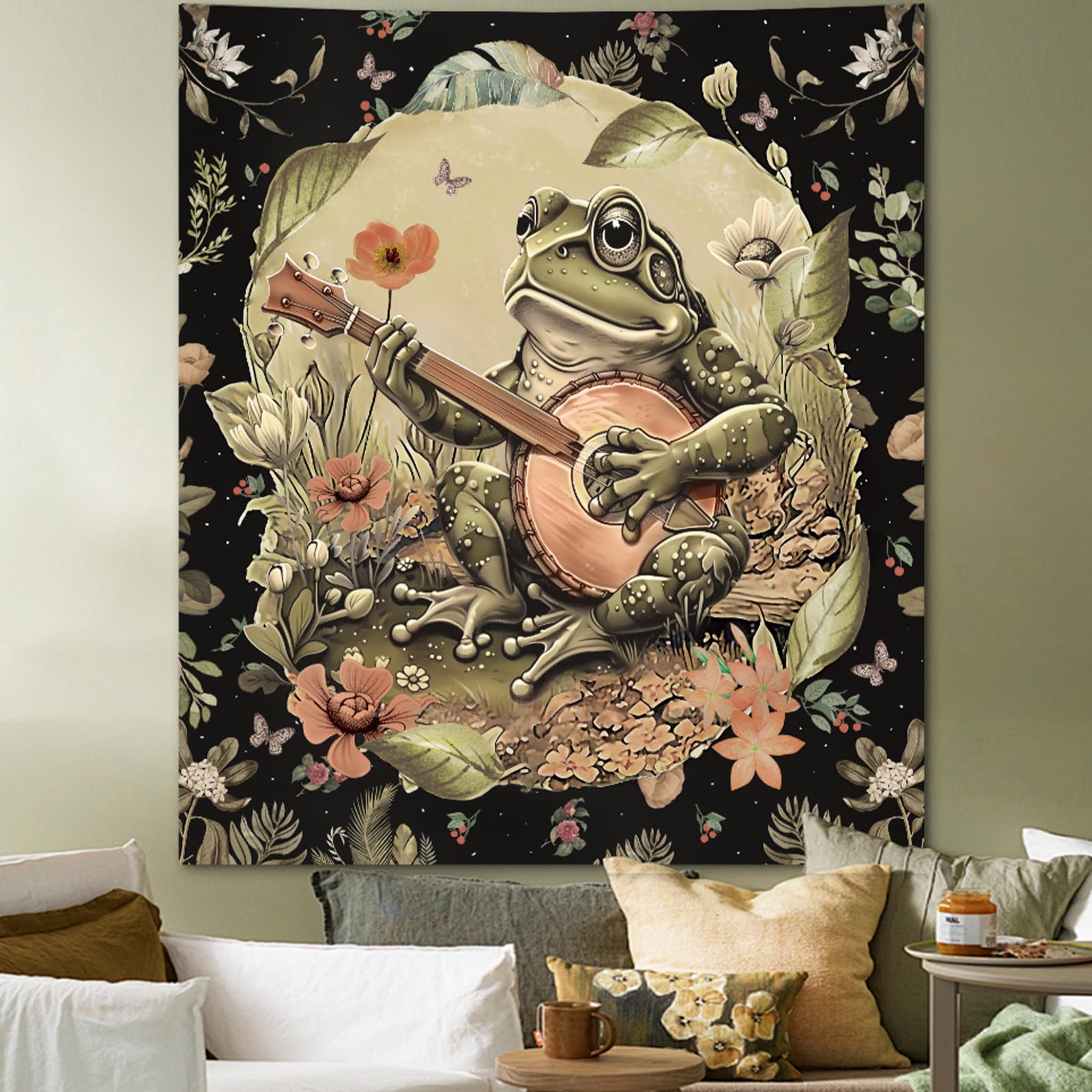 Apdidl Extra Large Green Nature Tapestry for Bedroom Aesthetic, Hippie Ceiling Tree of Life Decor Tapestries Wall Hanging, Boho Bohemian Mandala y2k Art Backdrop for Dorm Living Room (98"X118")