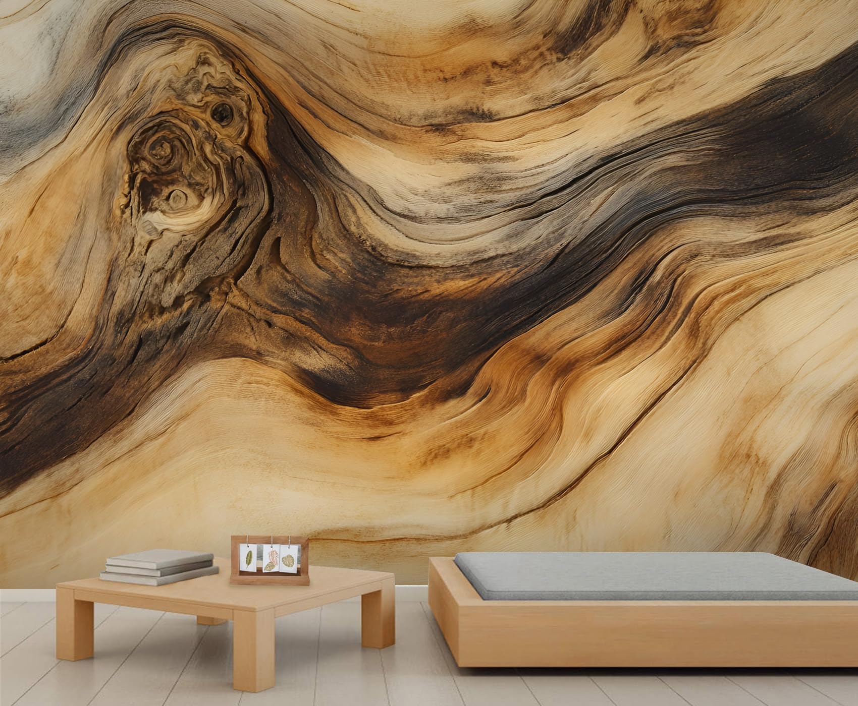 Old Wood Board Wall Mural, Distressed Mural, Industrial Wallpaper, Retro Wall Mural for Bedroom, Wood Grain Home Decor, Wooden Gifts for Women 141.7"x98.4"