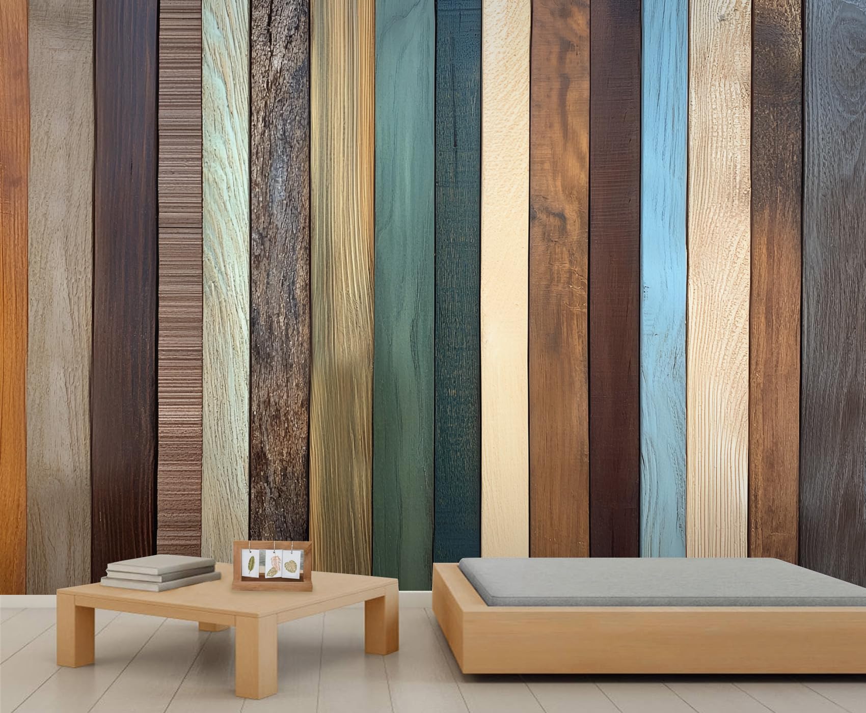 Old Wood Board Wall Mural, Distressed Mural, Industrial Wallpaper, Retro Wall Mural for Bedroom, Wood Grain Home Decor, Wooden Gifts for Women 141.7"x98.4"