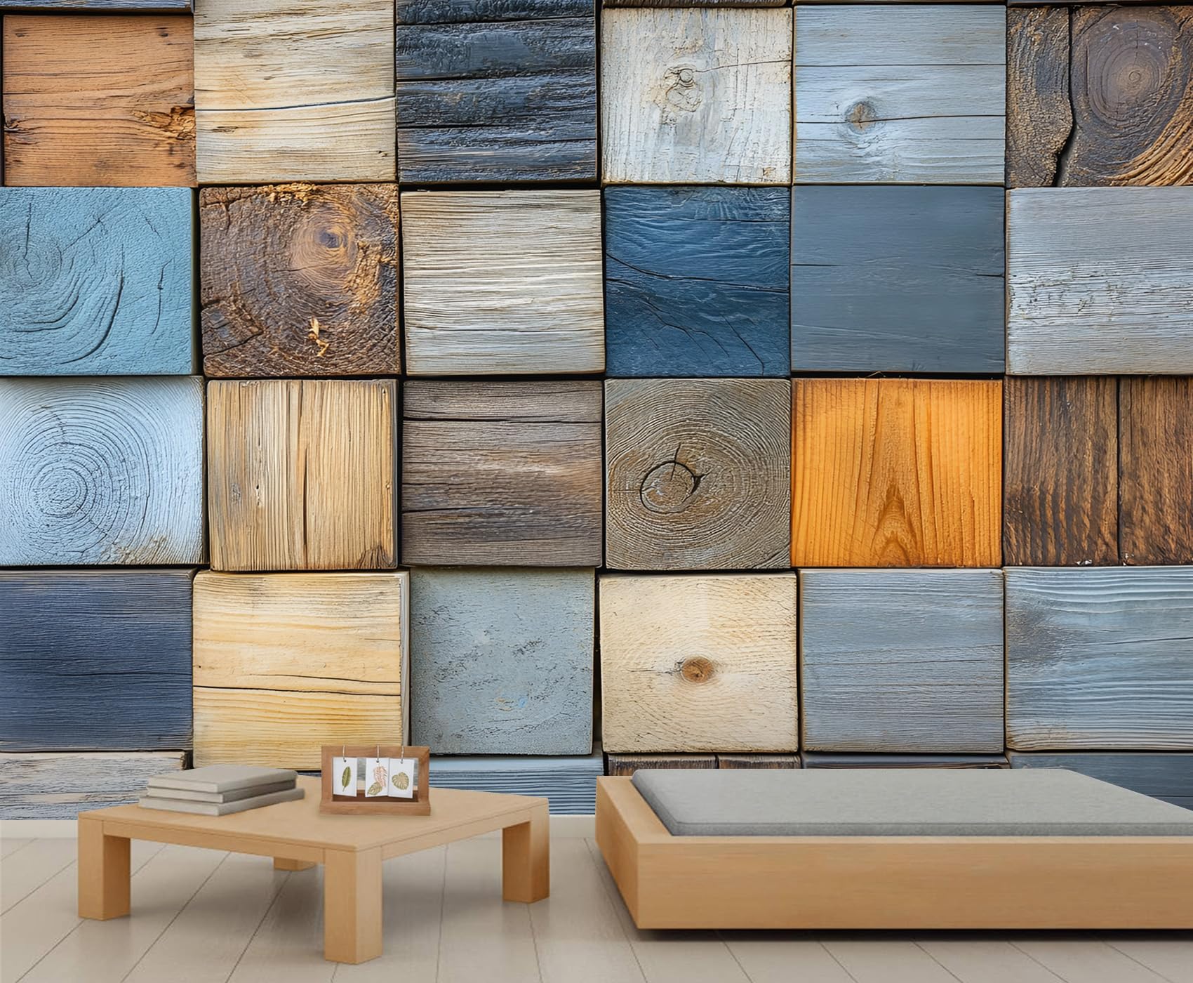 Old Wood Board Wall Mural, Distressed Mural, Industrial Wallpaper, Retro Wall Mural for Bedroom, Wood Grain Home Decor, Wooden Gifts for Women 141.7"x98.4"