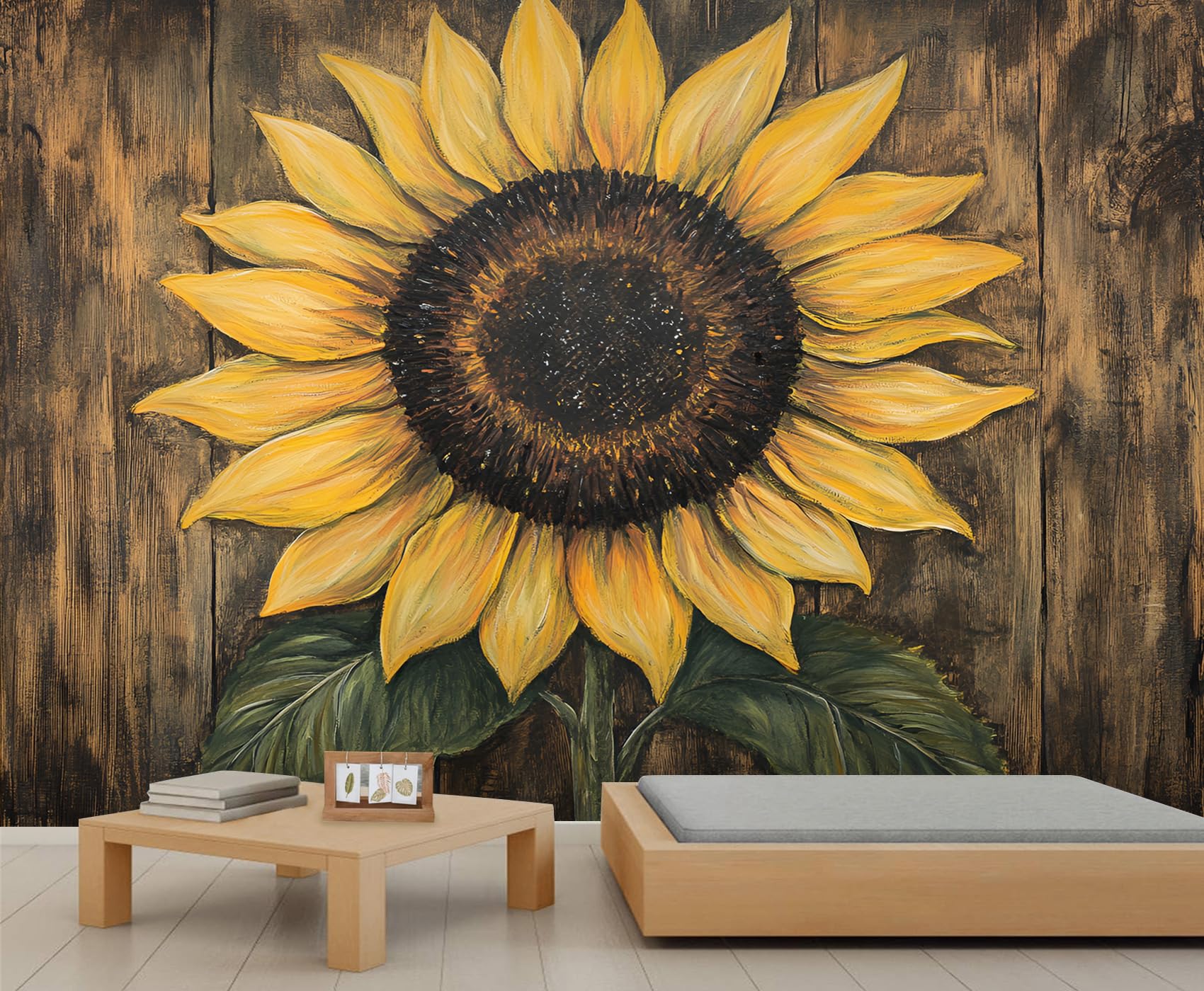 Rustic Wooden Planks Mural Wallpaper - 110" x 79" Mural, Wood Grain Wall Murals for Living Room Bedroom, Vintage Distressed Poster, Wooden Planks Wallpaper (Not Peel and Stick)