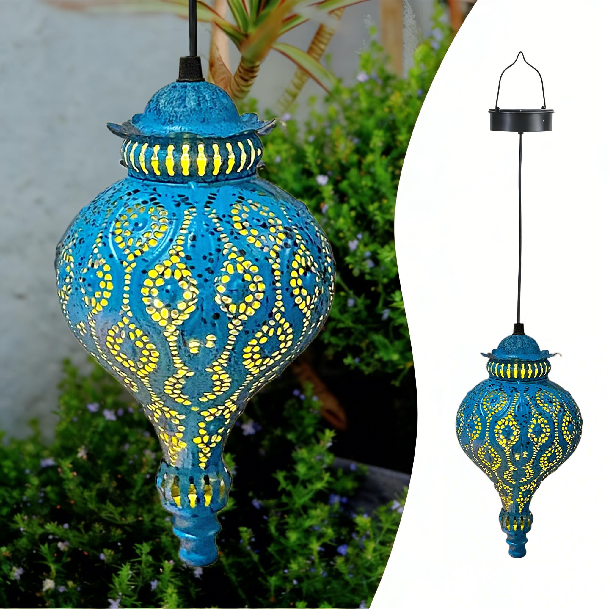 Solar Moroccan Lantern Outdoor Garden Decor(2 Pack) Solar Lanterns Outdoor Waterproof, Lanterns Decorative Outdoor Lights for Patio Pathway Yard Porch Backyard.
