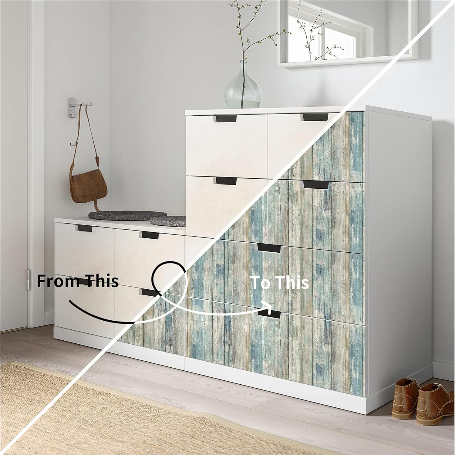 practicalWs Peel and Stick Wallpaper 17.71" x 590.5" Wood Wallpaper Wood Contact Paper Vintage Removable Self-Adhesive Wall Paper for Bedroom Walls Decor Faux Wooden Grain Look Vinyl Film Roll