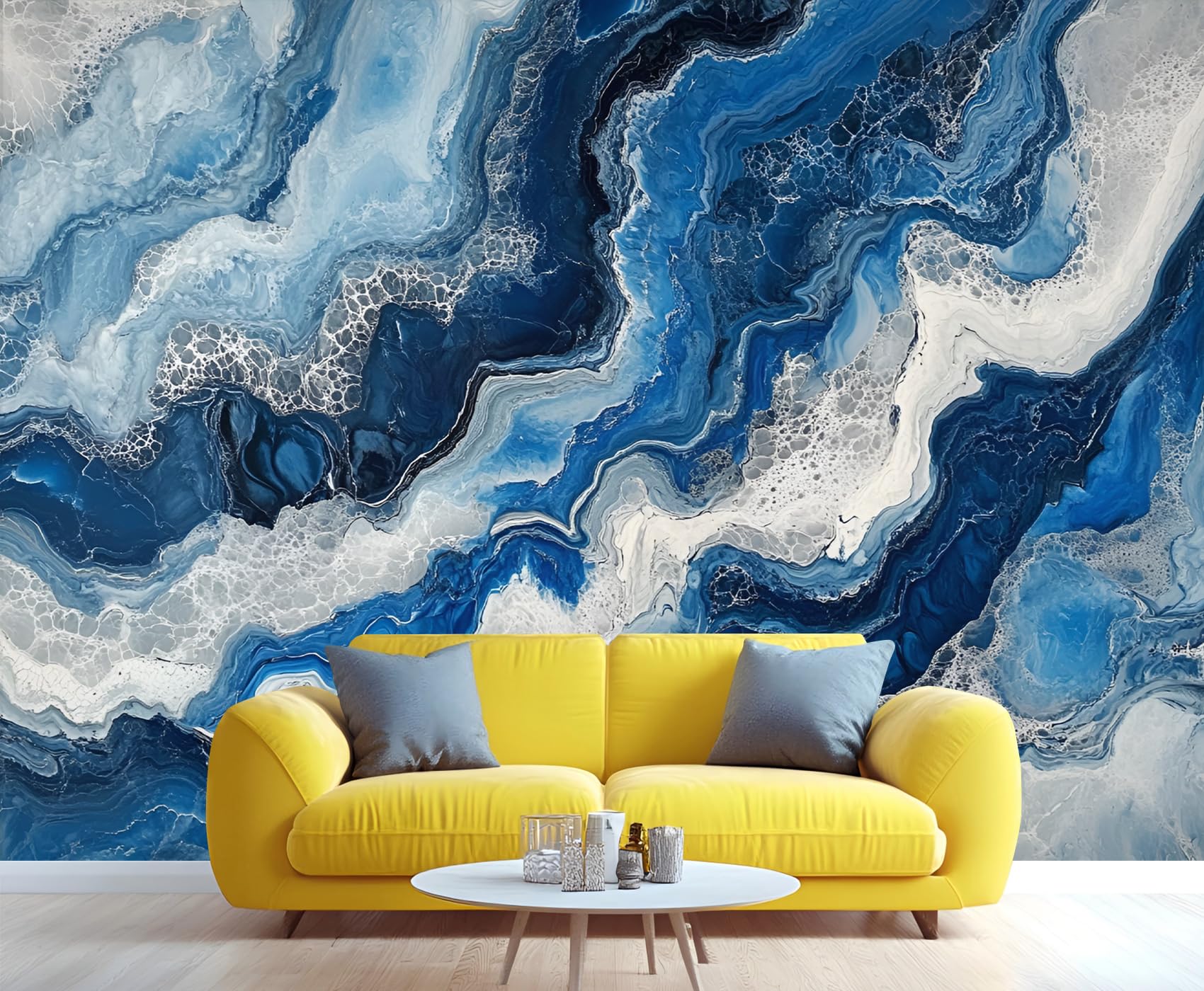 Distressed Wooden Stripes Wall Mural for Bedroom - 79" x 79" Murals, Wooden Plank Wallpaper for Living Room, Distressed Large HD Photo, Stripes Mural Wallpaper for Boys Room (Not Peel and Stick)