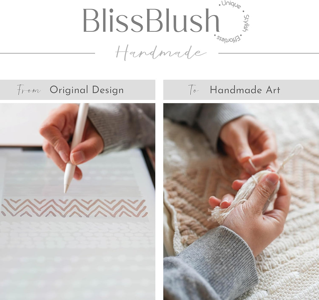 BlissBlush Long Vertical Wall Hanging Tapestry Woven Boho Farmhouse Decor Cream Beige Tassel Handmade Wall Art Decoration for Bedroom Living Room Dorm Nursery Apartment, 16x39 INCH