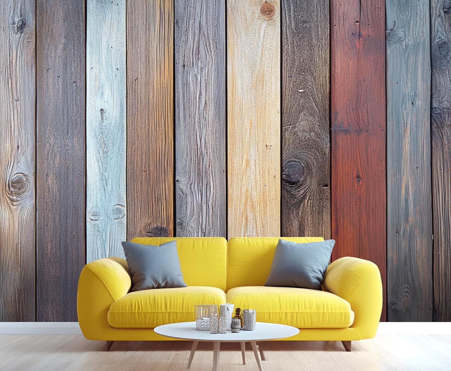Wooden Board Plank Wall Mural Bedroom - 98" x 69" Murals, Distressed Wallpaper for Living Room, Wooden Board 3D Wall Murals, Vintage Mural Wallpaper (Not Peel and Stick)