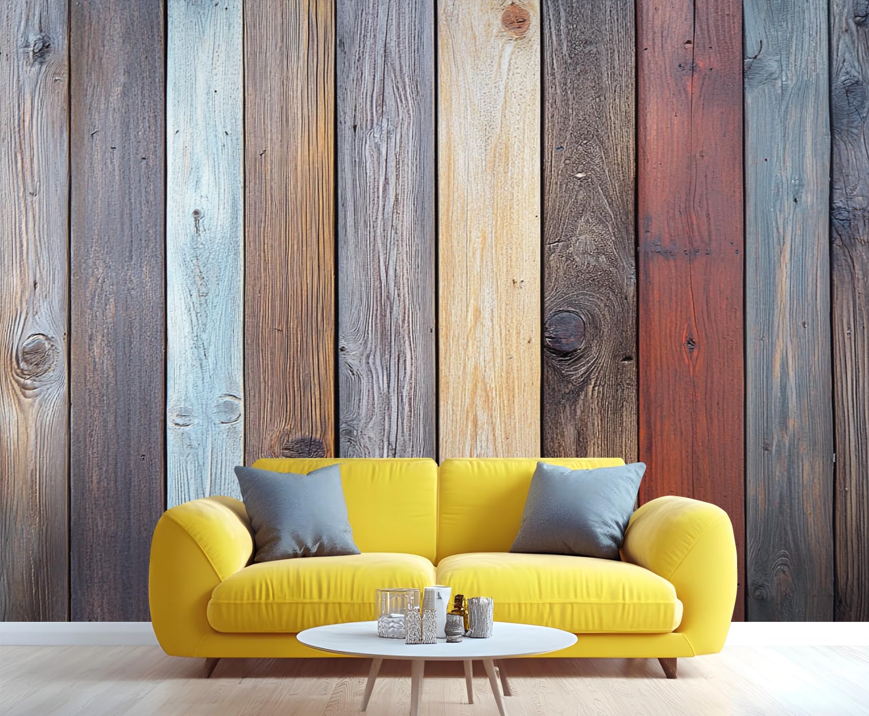 Wooden Board Plank Wall Mural Bedroom - 98" x 69" Murals, Distressed Wallpaper for Living Room, Wooden Board 3D Wall Murals, Vintage Mural Wallpaper (Not Peel and Stick)