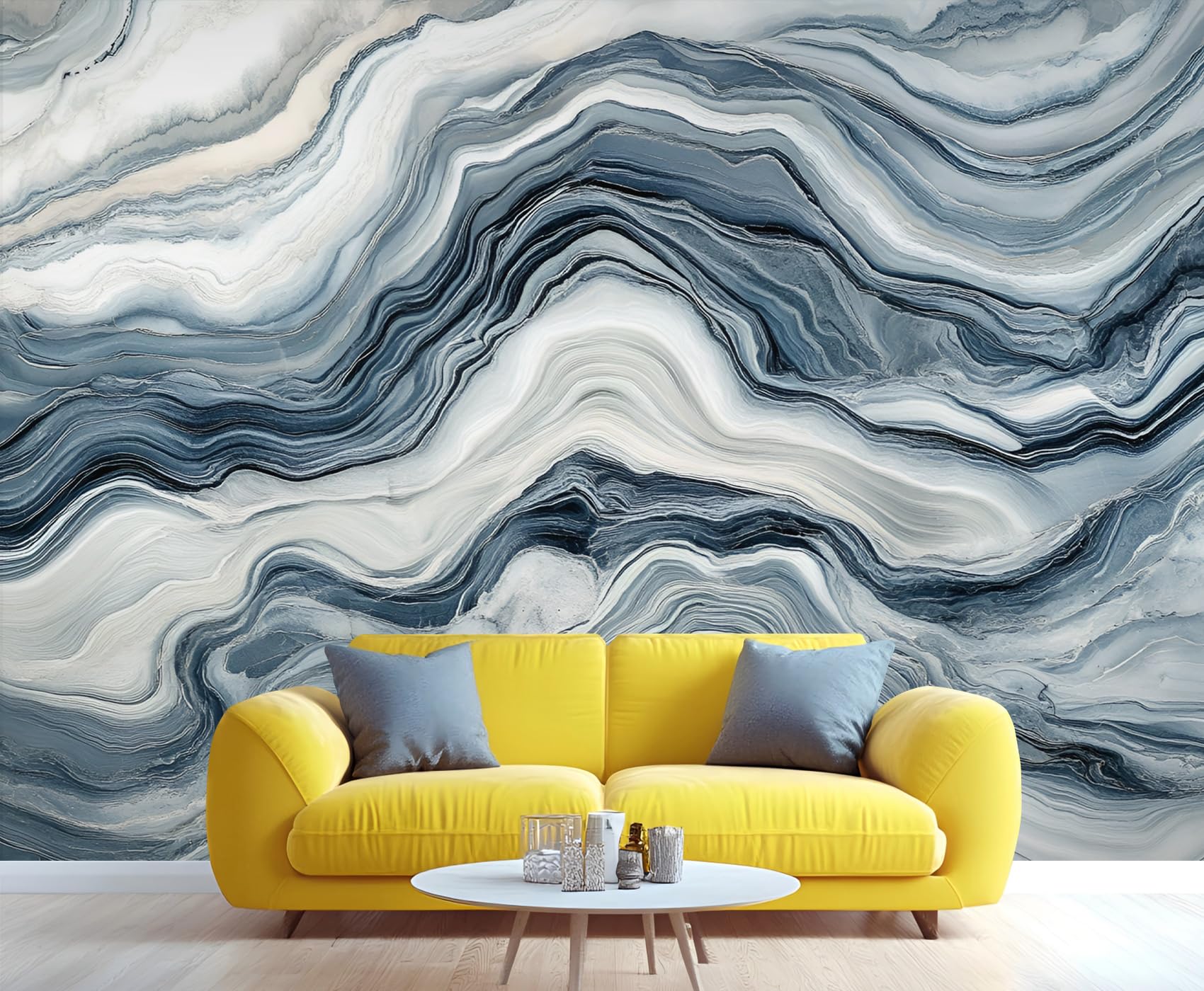 Distressed Wooden Stripes Wall Mural for Bedroom - 79" x 79" Murals, Wooden Plank Wallpaper for Living Room, Distressed Large HD Photo, Stripes Mural Wallpaper for Boys Room (Not Peel and Stick)