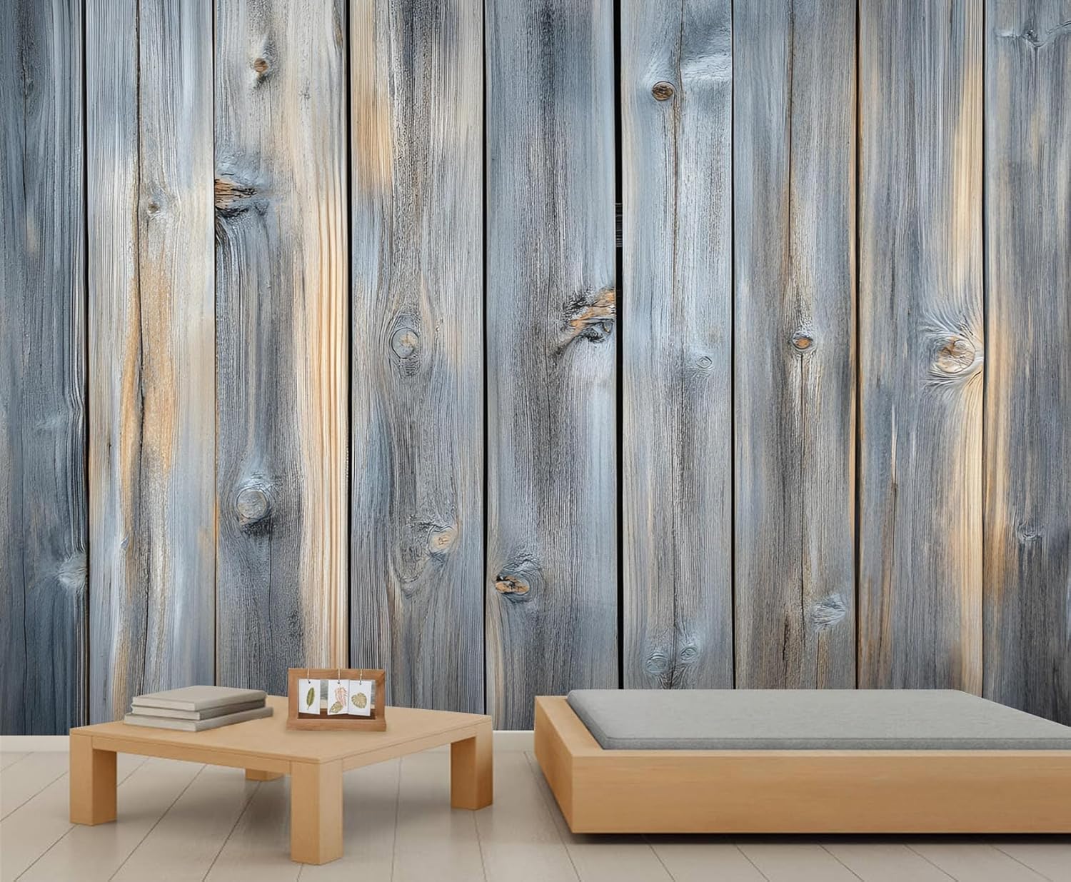 Rustic Wooden Planks Mural Wallpaper - 110" x 79" Mural, Wood Grain Wall Murals for Living Room Bedroom, Vintage Distressed Poster, Wooden Planks Wallpaper (Not Peel and Stick)