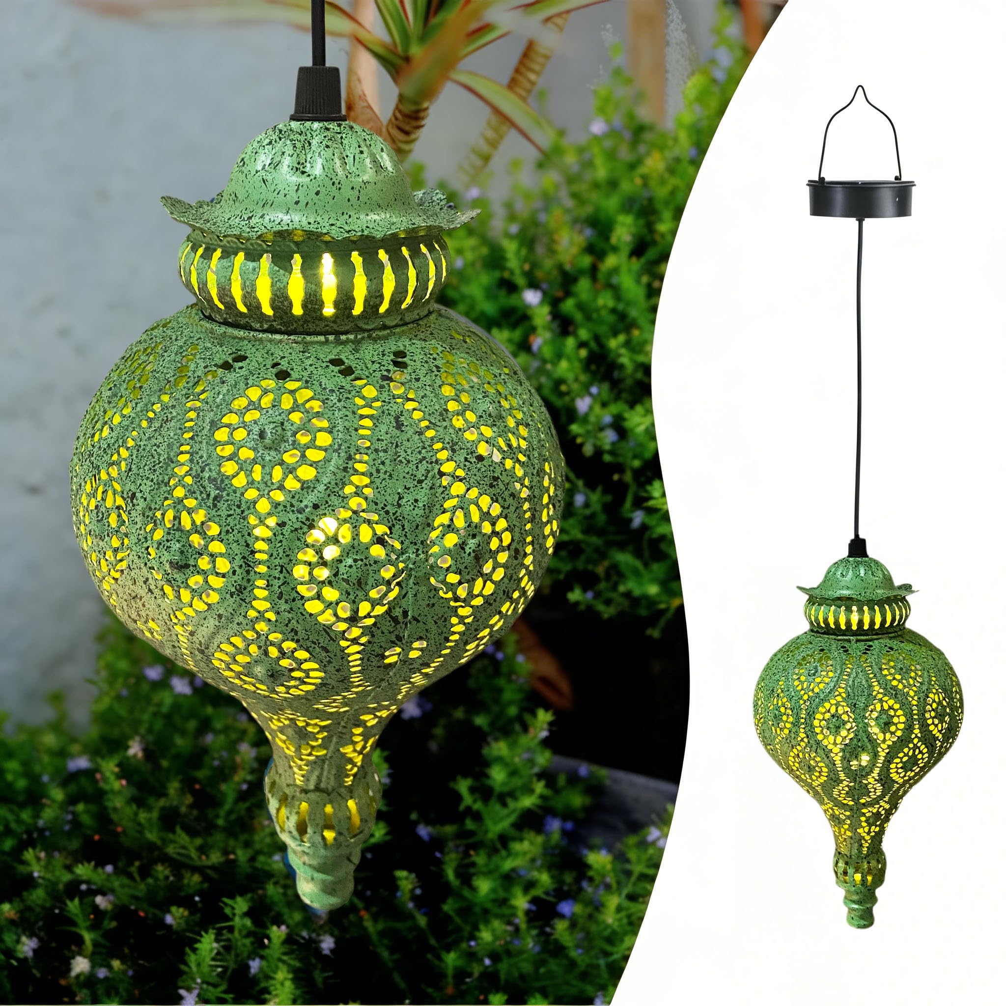 Solar Moroccan Lantern Outdoor Garden Decor(2 Pack) Solar Lanterns Outdoor Waterproof, Lanterns Decorative Outdoor Lights for Patio Pathway Yard Porch Backyard.