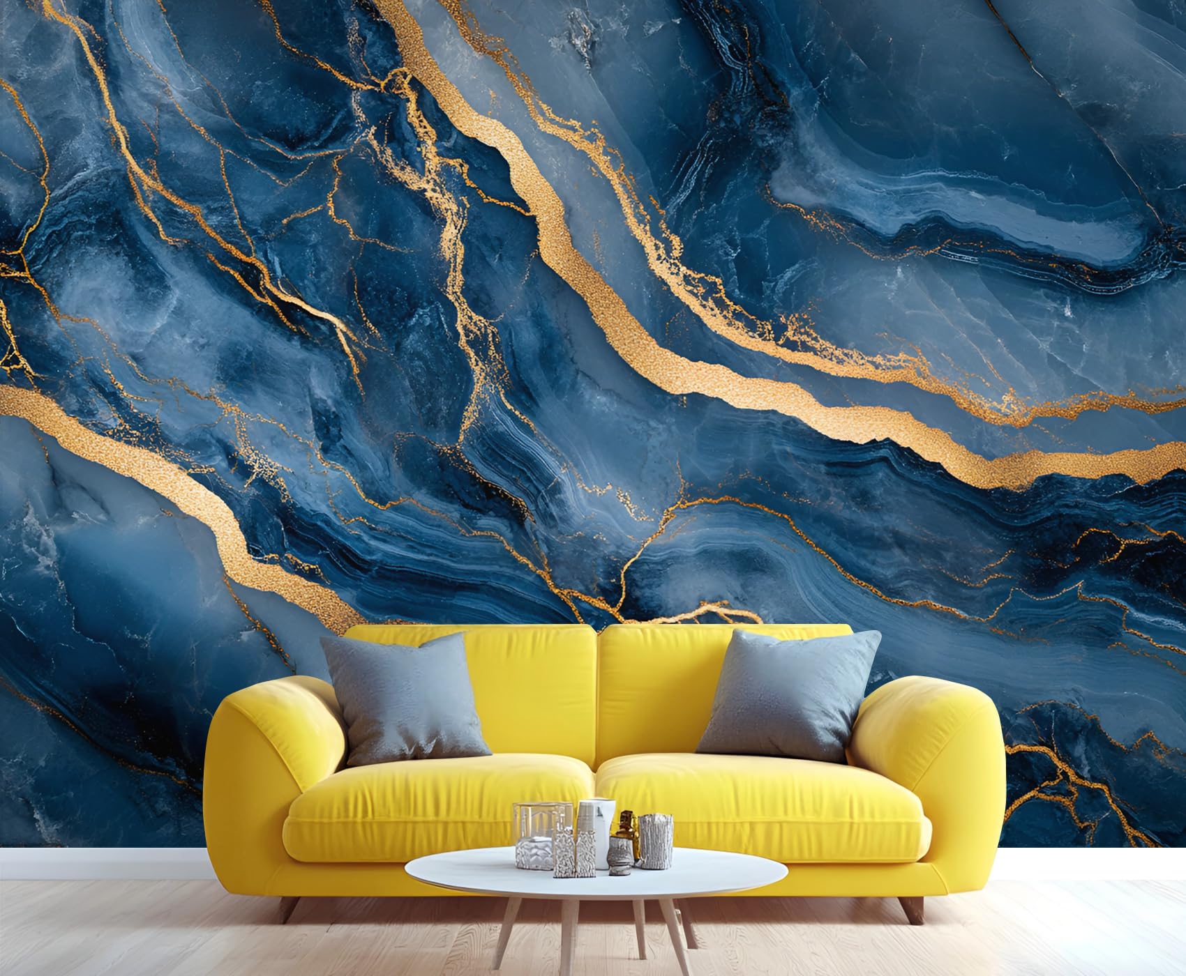 Distressed Wooden Stripes Wall Mural for Bedroom - 79" x 79" Murals, Wooden Plank Wallpaper for Living Room, Distressed Large HD Photo, Stripes Mural Wallpaper for Boys Room (Not Peel and Stick)